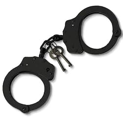 High Quality Made In Taiwan Black Finish Professional Double Locking Handcuffs