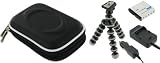 EVA Hard Shell (Black) Case / NB-8L Battery / AC DC Charger / Tripod for Canon PowerShot A3100IS 12.1 MP Digital Camera Red