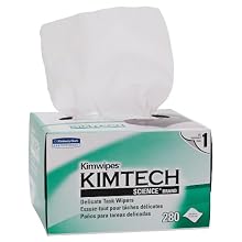Kimberly-Clark Kimtech Science 34120 Kimwipes Delicate Task Disposable Wiper, 8-25/64" Length x 4-25/64" Width, White (30 Cartons of 280)