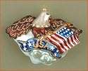 Margaret Cobane Glass Ornament - USA Eagle