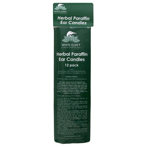 White Egret Earomatherapy Ear Candles, Herbal Paraffin, 12 candles (Pack of 2) by White Egret Earomatherapy