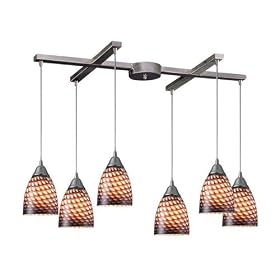 Arco-Baleno - 6 Light Kitchen Island Pendant Track Lighting Fixture - Brushed Nickel -...