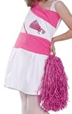 41YVNYTomXL. SL160  POPATU   White & Pink Cheerleader Dance Costume with Pink PonPons, Size 4   6