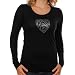 Pac-12 Ladies Rhinestone Logo Long Sleeve T-Shirt - Black