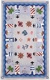 Nautical Area Rug, 828 Accents Collection Blue, 100% Cotton.
