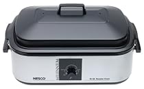 Nesco 18-Quart Roaster Oven with Porcelain Cookwell, Millennium Silver