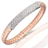 18 Kt Beautiful Handwoven Diamond Pave Bangle Bracelet