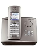Siemens Gigaset S455, Schnurloses DECT-Komfort-Telefon mit integriertem Anrufbeantworter, platin - 