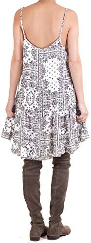 Jasper Plum Women's Coachella Valley Paisley Ruffle Tiered Baby Doll Dress L White