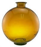 Espana 15.75 Inch Tall Large Round Glass Vase, Amber