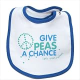 Give Peas a Chance Bib in White