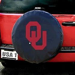 Oklahoma Sooners NCAA Spare Tire Cover (Black) by Fremont Die