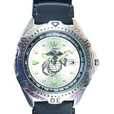 Sport Watch, Rugged, Chrome, Marine, Silver Face, Rubber Bd