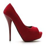 Ollio Women's Faux Suede Platform Stiletto Open Toe Multi-Color High Heels