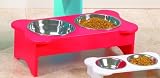 Pet Supplies : Raised Elevated Orthopedic Pet Feeder Bowls Pink