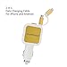 Goldflower Car Charger (24W/4.8A 2 Ports)with Retractable cord 2 in 1 Charging Connector for iPhone 6S/ 6s Plus, iPad Air 2 / mini 3, Galaxy S6 / S6 Edge and More (White-gold)