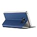 Galaxy Note 7 Case, Pandawell Slim Thin View Window PU Leather Flip Case Satnd with Smart Unlock Metal Slide Touch for Samsung Galaxy Note 7 - Blue