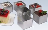 Zoom Produkt-Bild: Chg 3386-00 Dessert und Speisering / quadratische Form / 6 St&uuml;ck / 6.5 x 6.5 x 5.5 cm / edelstahl