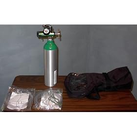 OXYGEN M6 TANK CYLINDER INCLUDES 0-8 LPM REGULATOR, CARRYING BAG