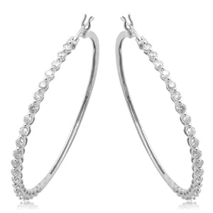 Click here to buy 10k White Gold Diamond Hoop Earrings (1 1 10 cttw, I-J Color, I3 Clarity) by Amazon.com Collection.