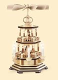 Weihnachtspyramiden 2-stöckige Pyramide - Heilige Geschichte - 49 cm - 230 V Elektromotor