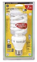 GE 47448 12-Watt/23-Watt/29-Watt (50/100/150-Watt equivalent) Energy Smart Spiral 3-Way 6 Year Life Light Bulb