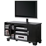 Walker Edison 42-Inch Wood TV Console With Mount and Storage, Black