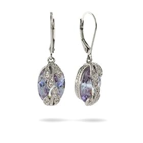 Designer Inspired Vintage Style Lavender CZ Earrings