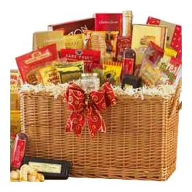 Snack Time Sweet and Savory Gourmet Food Gift Basket with Smoked Salmon