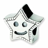 Sterling Silver Reflections Kids Smiley Star Bead (3.25mm Diameter Hole)