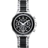 Image of Bulova 98P126 Ladies Amboise Black Steel Chronograph Watch