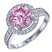 Sterling Silver Pink and White CZ Ring