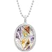 Multi-Gemstone Pendant with 20" Bead Chain Necklace