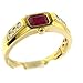 Luxury 14K Yellow Gold Womens Emerald Cut Ruby