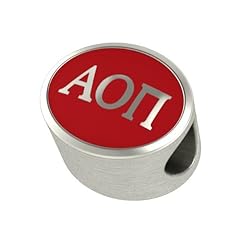 Alpha Omicron Pi Enameled Sorority Bead Charm Fits Most European Style Bracelets. High Quality Bead in Stock for Fast Shipping