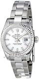 Rolex Datejust White Dial Fluted 18kt White Gold Bezel Ladies Watch 179174WSO