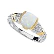 14K Two-Tone Gold Opal, Tanzanite and Diamond Ring