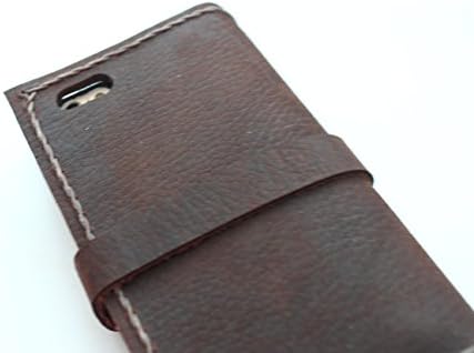 Genuine Handmade Cowhide Leather Wallet Case for iPhone 6 Plus 5.5" inch, Unique Strap Buttons, Protect against Dirt, Scratches Resistance, Hand Stitches, Handmade Stylist, 3 Card Slots, 2 Big Compartments, New Free Shipping, PXV