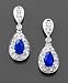 14k White Gold Sapphire (1/2 ct. t.w.) & Diamond (1/8 ct. t.w.) Pear Drop Earrings