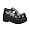 black pu/white skull