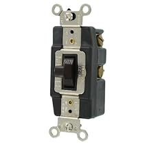 Leviton 1281 15-Amp 120-Volt Toggle Single-Pole AC Quiet Switch, Brown