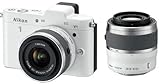 Nikon 1 V1 Systemkamera (10 Megapixel, 7,5 cm (3 Zoll) Display) weiß inkl. 1 NIKKOR VR 10-30 mm und VR 30-110 mm Objektive