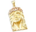 14k Yellow and Rose Gold Jesus Face Charm Pendant New