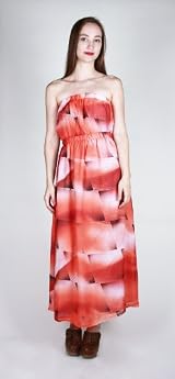 Sunset Orange Tube Top Maxi Dress
