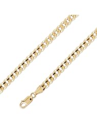 10k Solid Yellow Gold Flat Curb Cuban Chain Bracelet 5.9mm 7"