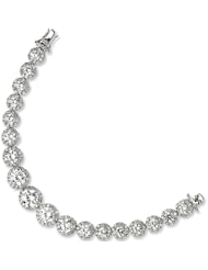 Sterling Silver Round Cubic zirconia Bracelet by Cheryl M