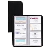 Samsill 80850 Samsill Sterling Vinyl Business Card File, 160-Card Cap, 10-1/8 x 4-3/4, BK