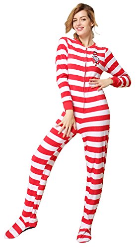 Cityoung Women's Striped Warm Cute Pajama Onesie