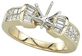 14K Yellow Gold Diamond Wedding Set Semimount