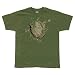 Horse Shoe Bleached Design Military Green T-Shirt - Medium